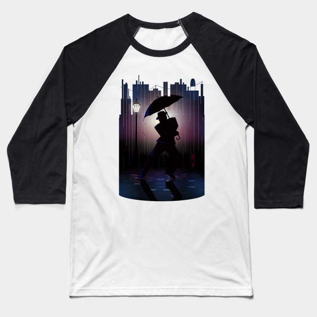 Rain Dance Baseball T-Shirt by adamzworld